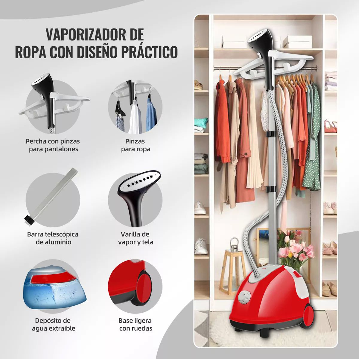 Vaporizador SDLOGAL 688 color rojo 110V.