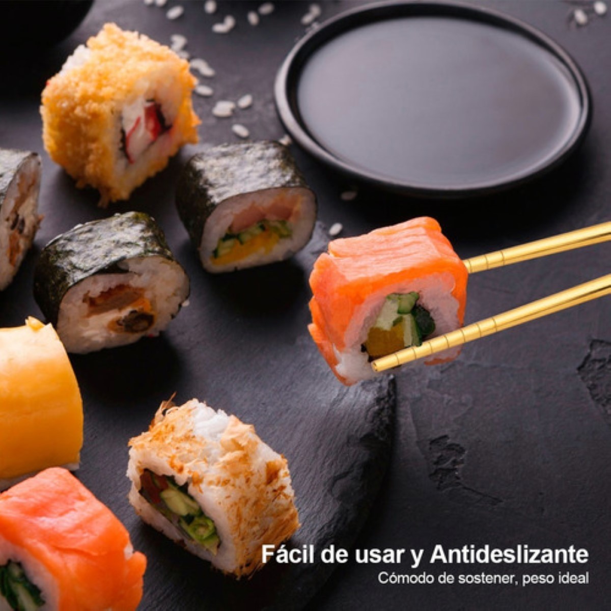 Palillos Chinos De Acero Inoxidable, 5 Pares, Multicolor