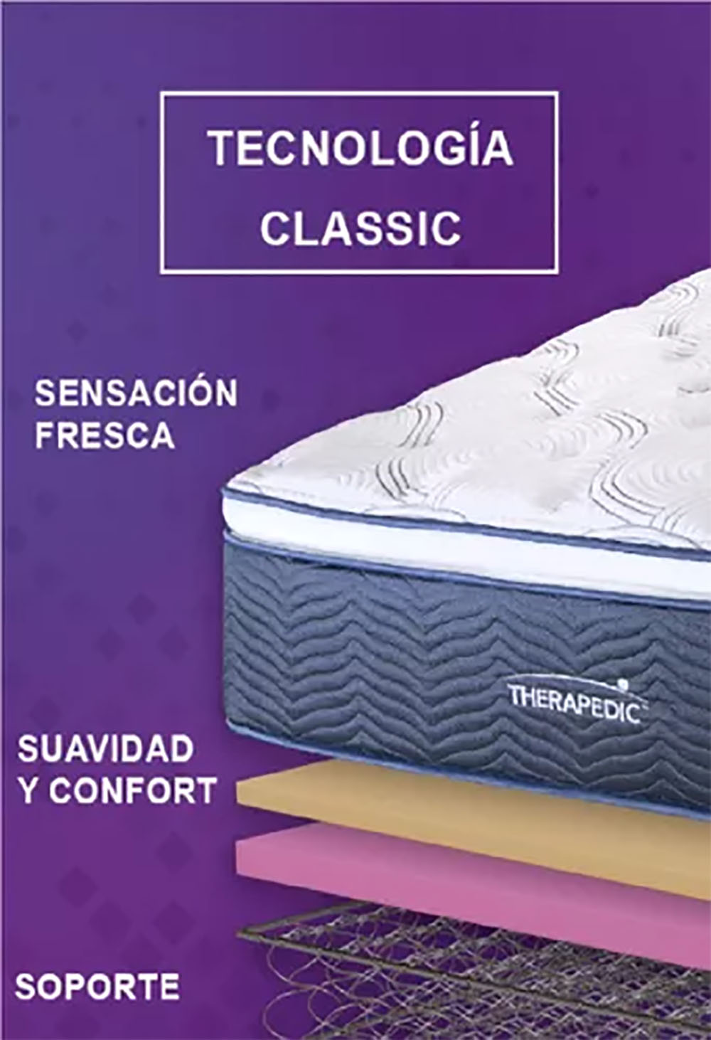 Colchon Matrimonial Therapedic Stratos Espumas Premium.