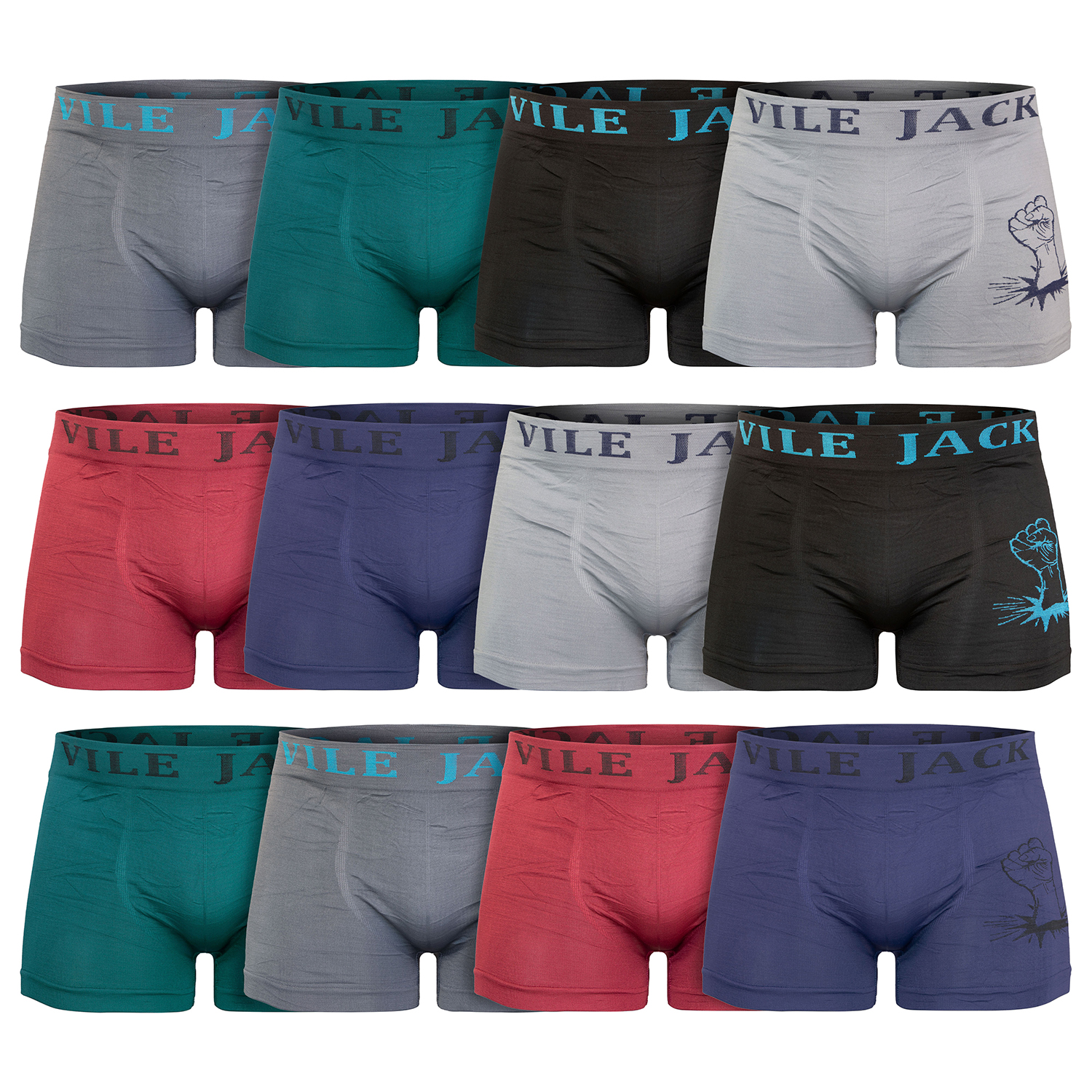 Bóxer Caballero Paquete De 12 Pzas Microfibra Unitalla