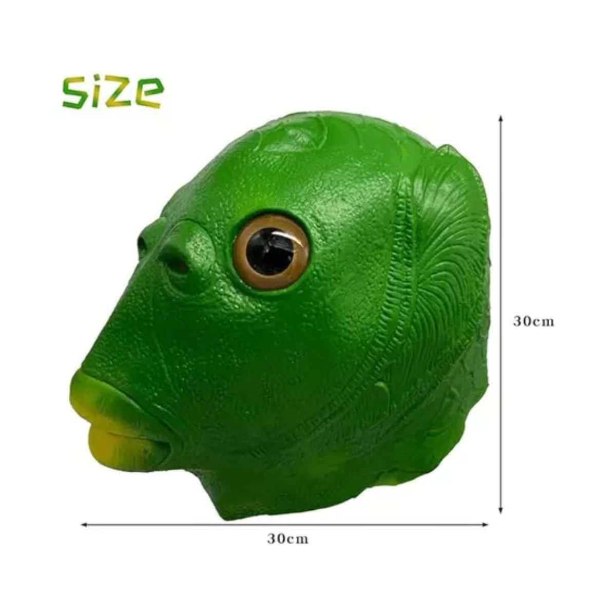 Mascaras Halloween Latex Cabeza Pez Cosplay Fiesta Divertido Verde