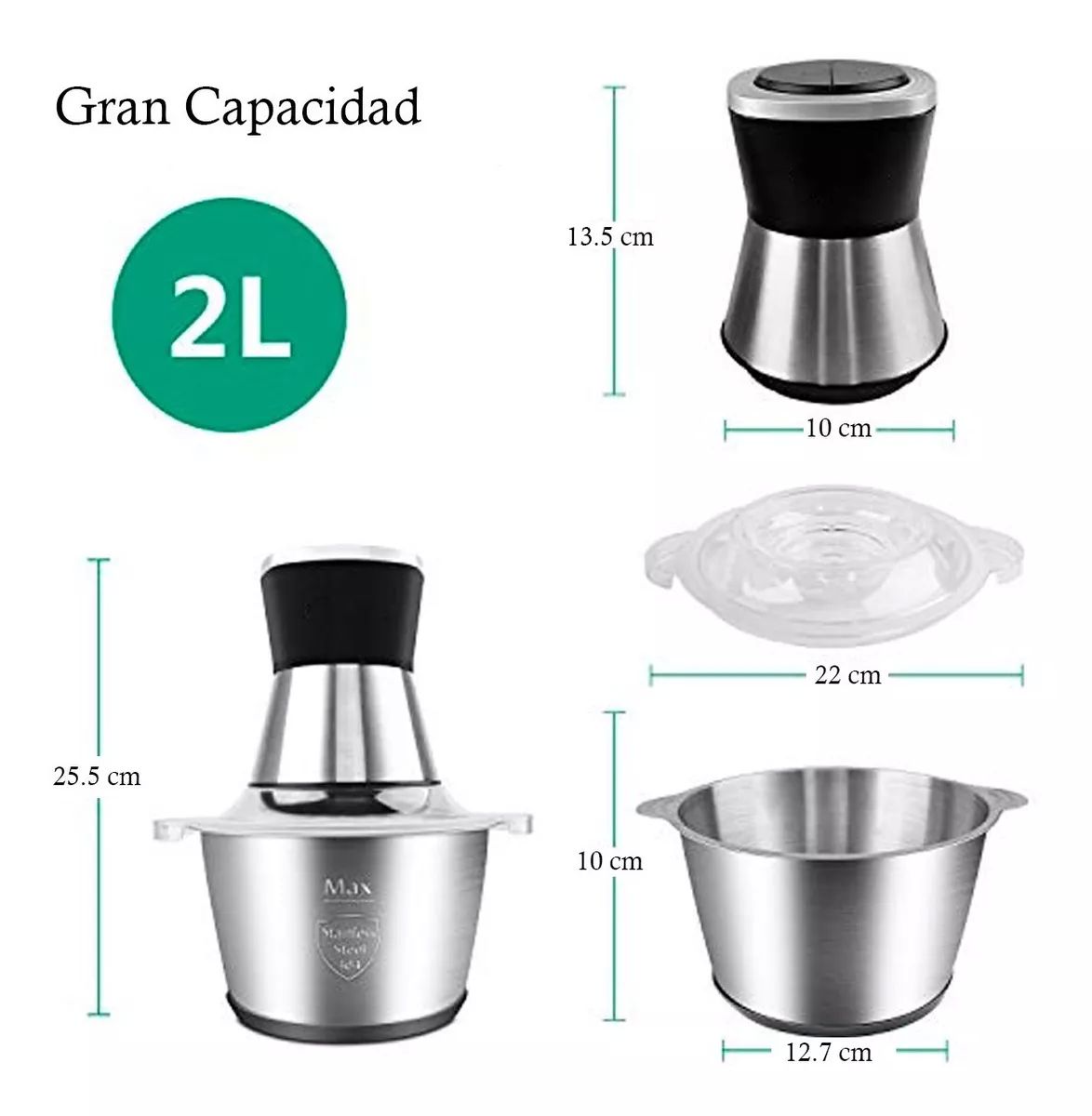 Procesadora De Alimentos Picadora De Carne/verduras 2l 350w.