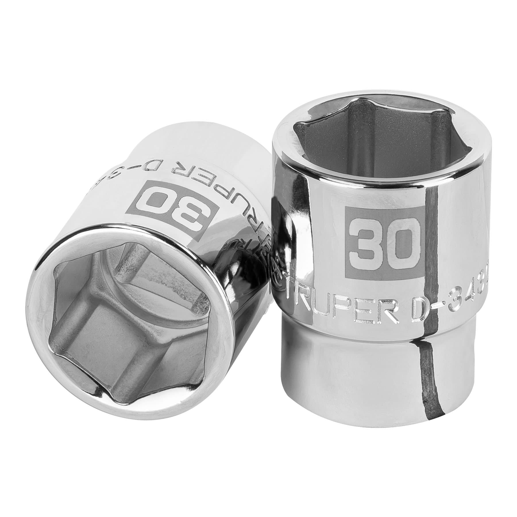 DADO DE 30 MM, 6 PUNTAS, CUADRO 3/4", TRUPER 14979