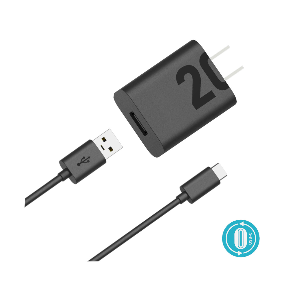 Cargador Motorola 20W salida USB con cable USB C Turbo Power