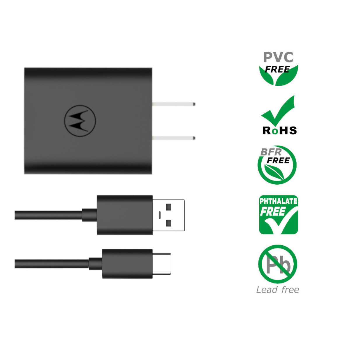 Cargador Motorola 20W salida USB con cable USB C Turbo Power