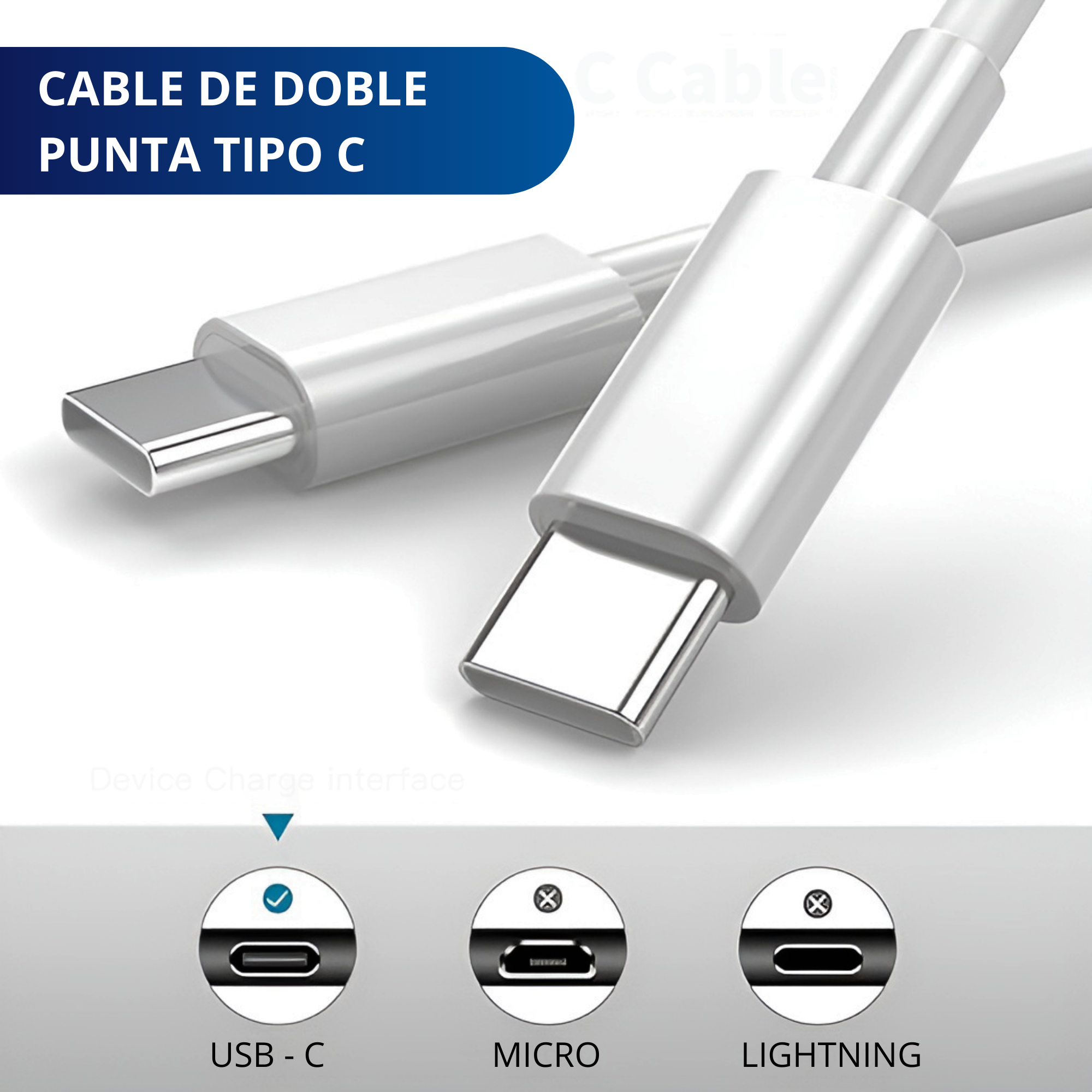 Cable Tipo C Para IPhone 15 Ecomlab Cable Carga Rápida 1 Metro Transferencia de Datos
