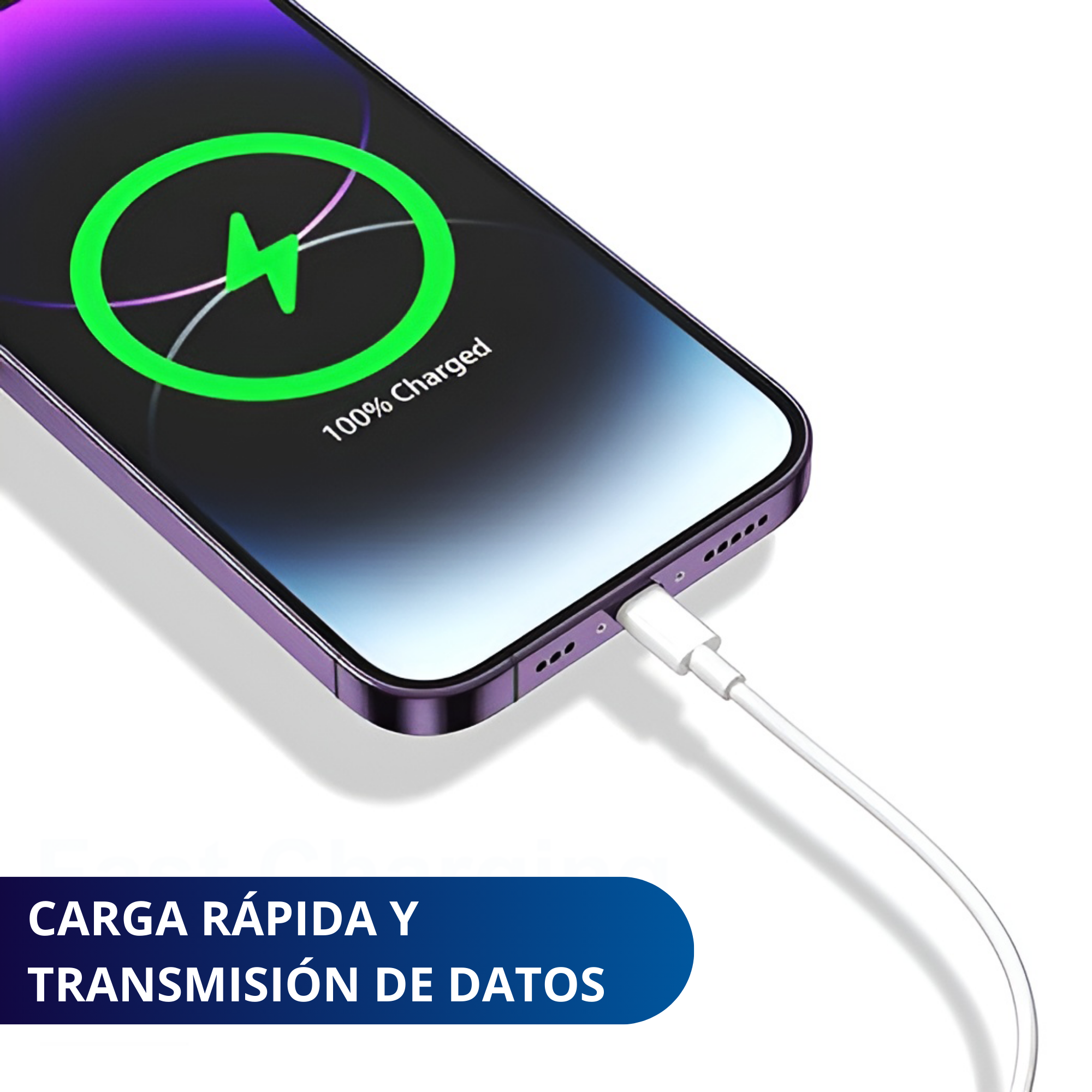 Cable Tipo C Para IPhone 15 Ecomlab Cable Carga Rápida 1 Metro Transferencia de Datos