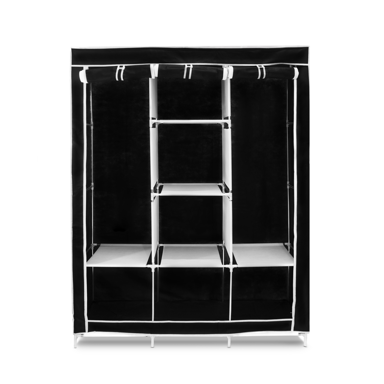 Closet Portátil Negro ,Ropero Armable De Tela 3 Puertas Para Ropa