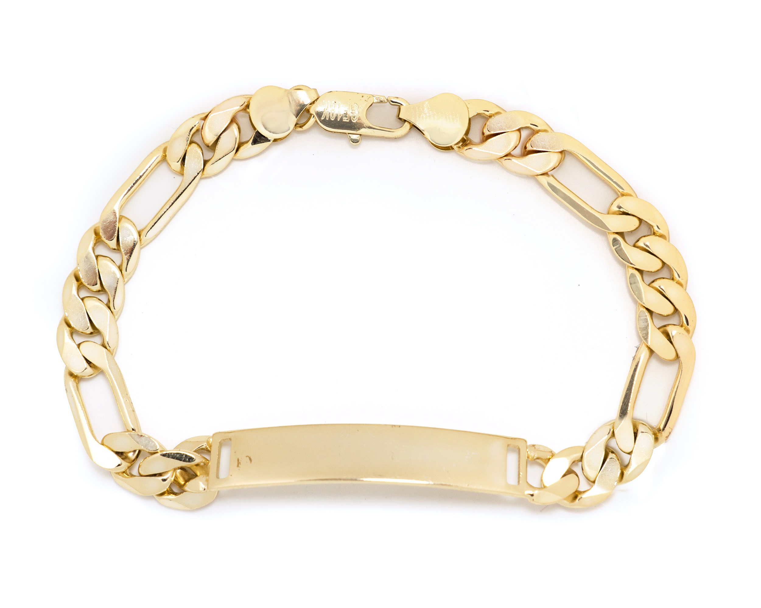 Pulsera Esclava Chapa de Oro 18K Horoz Placa lisa 22cm SH2.