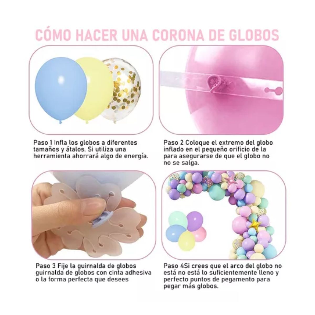 Kit De Decoraciones Para Unicornio Fiesta Cumpleaños 147pcs Rosa/Blanco