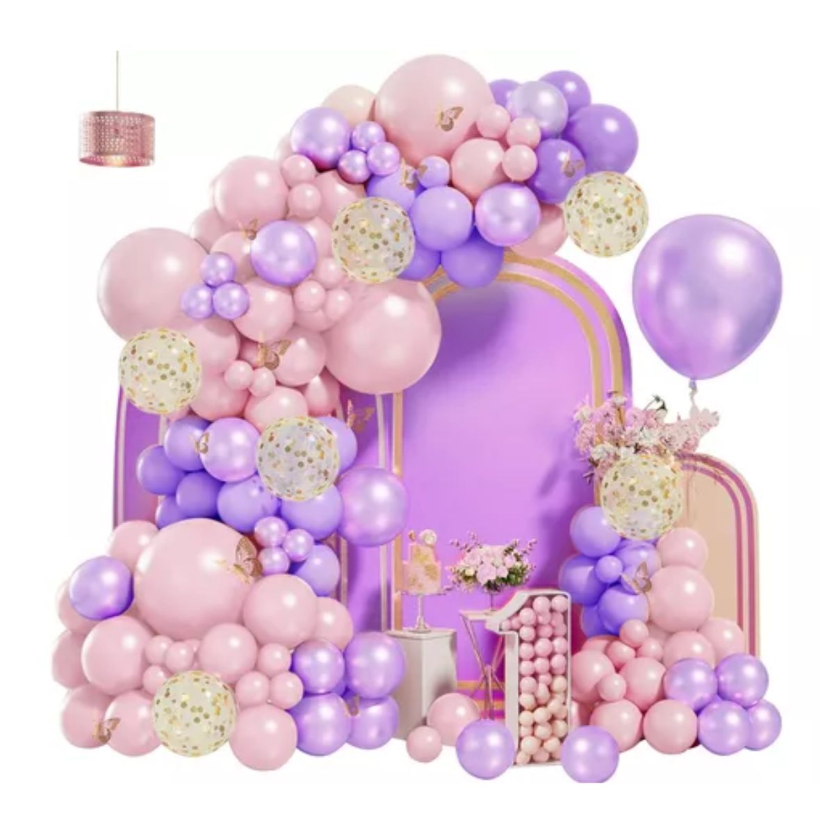 Mariposa Globo Decoración Cumpleaños Guirnalda De Globos Morado/Rosa