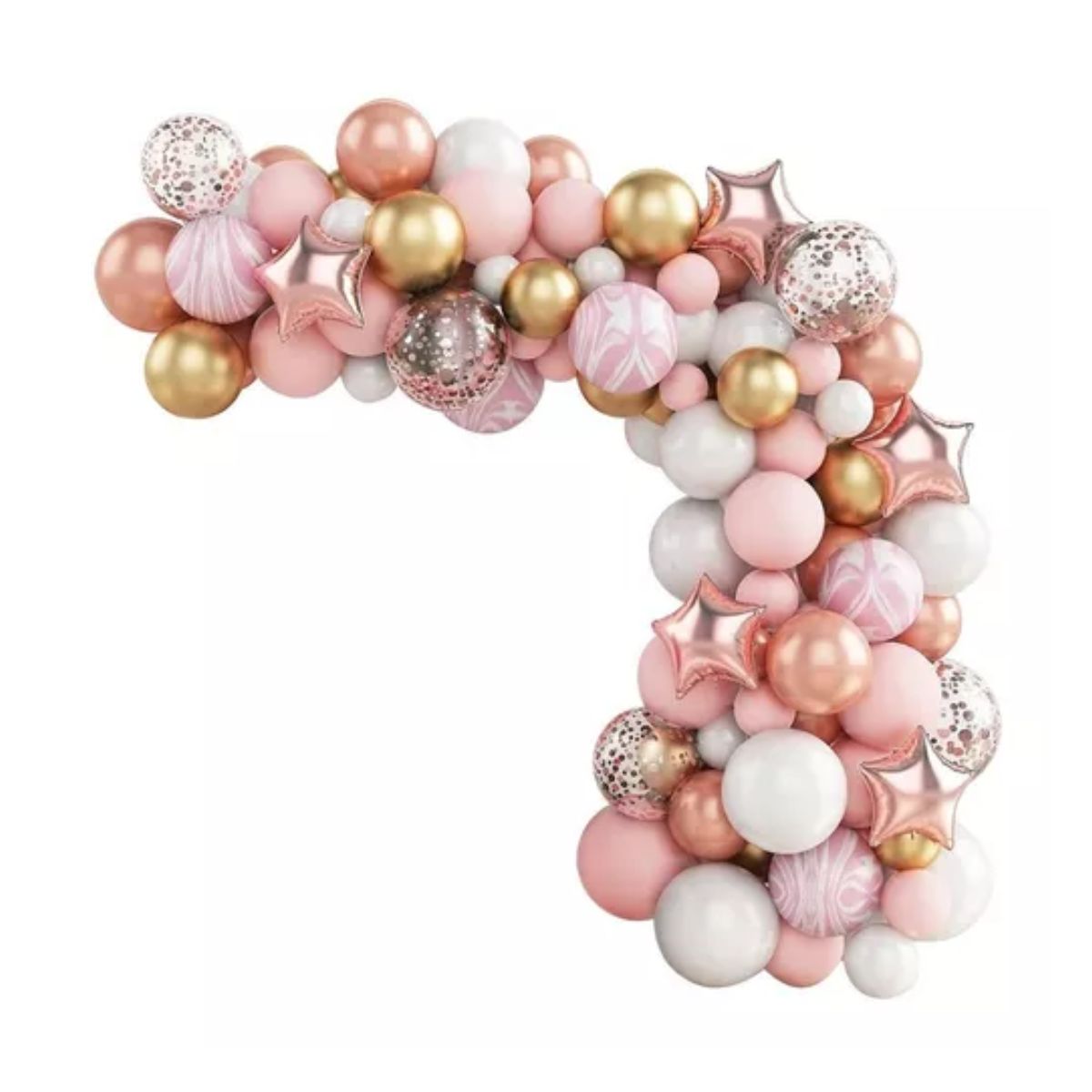 Guirnalda De Globos Rosa Decoración De Arco De Cumpleaños Rosa/Dorado/Blanco