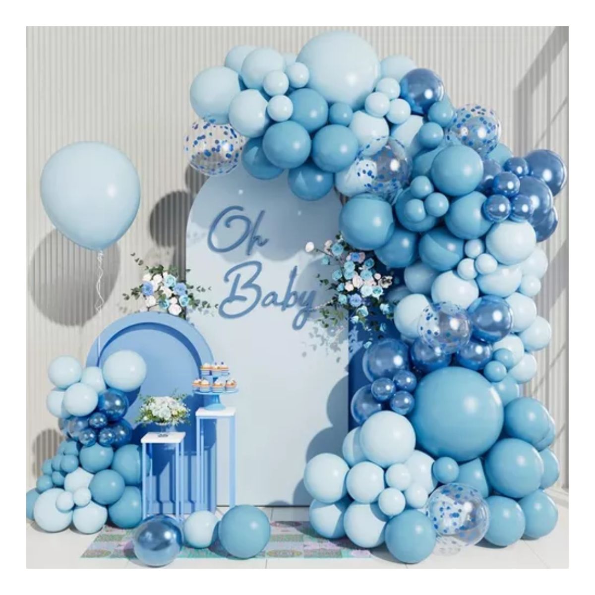 Guirnalda De Globos Decoración De Cumpleaños Con Globos Azul