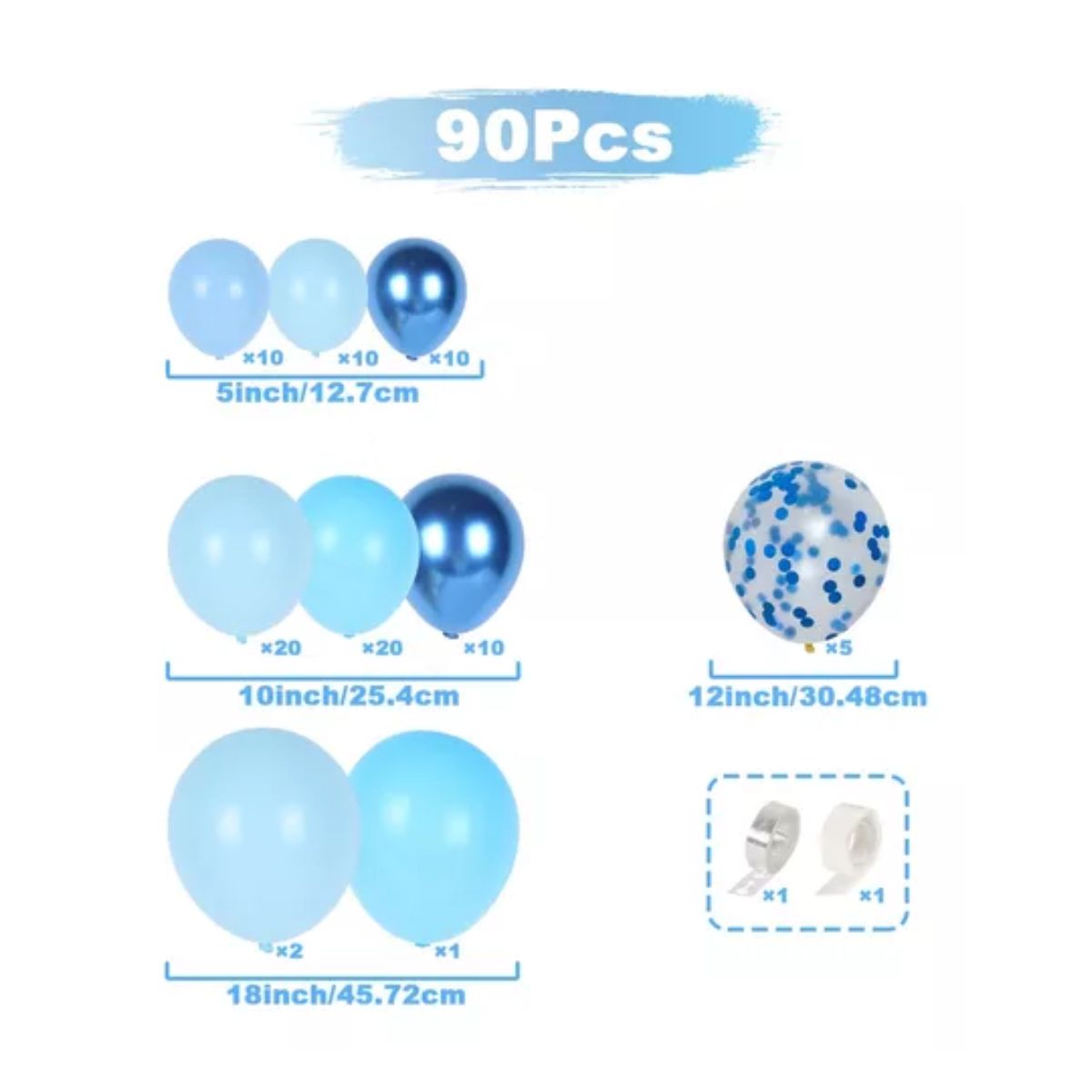 Guirnalda De Globos Decoración De Cumpleaños Con Globos Azul