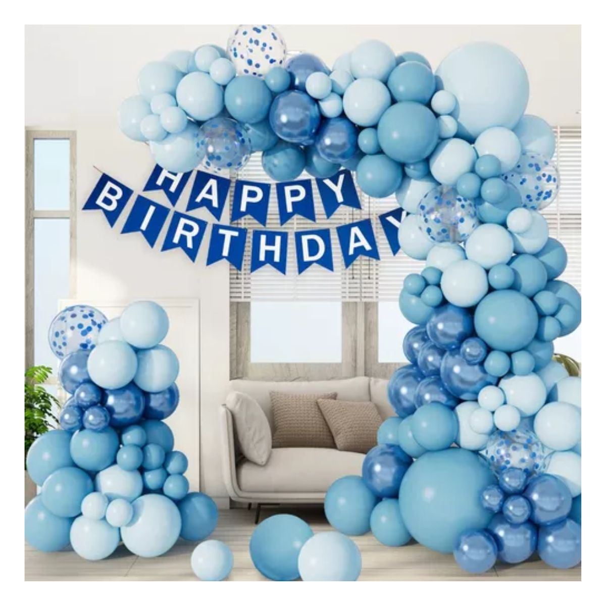 Guirnalda De Globos Decoración De Cumpleaños Con Globos Azul
