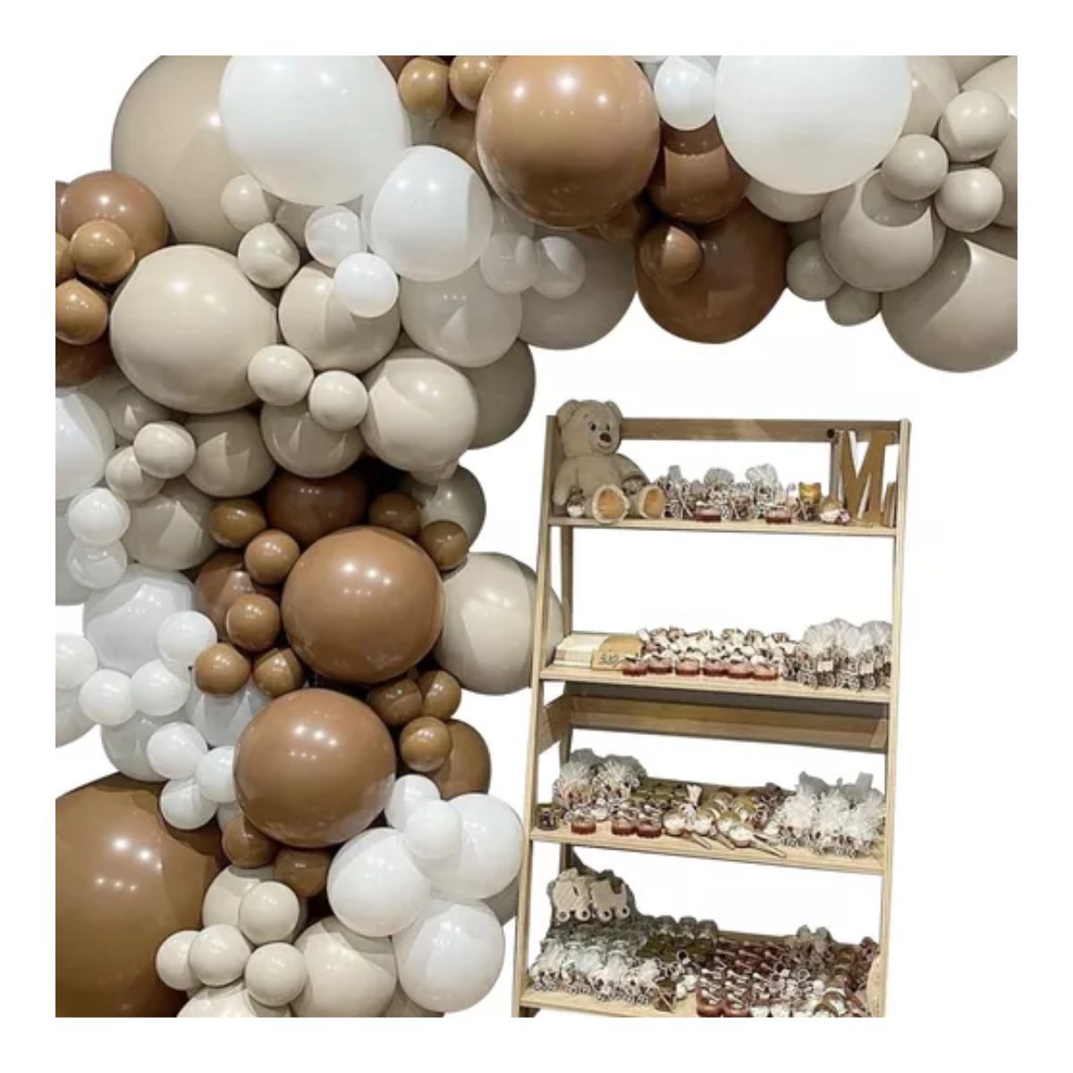 Guirnalda De Globos Arco Boda Cumpleaños Fiesta Decoración Cafe/Blanco