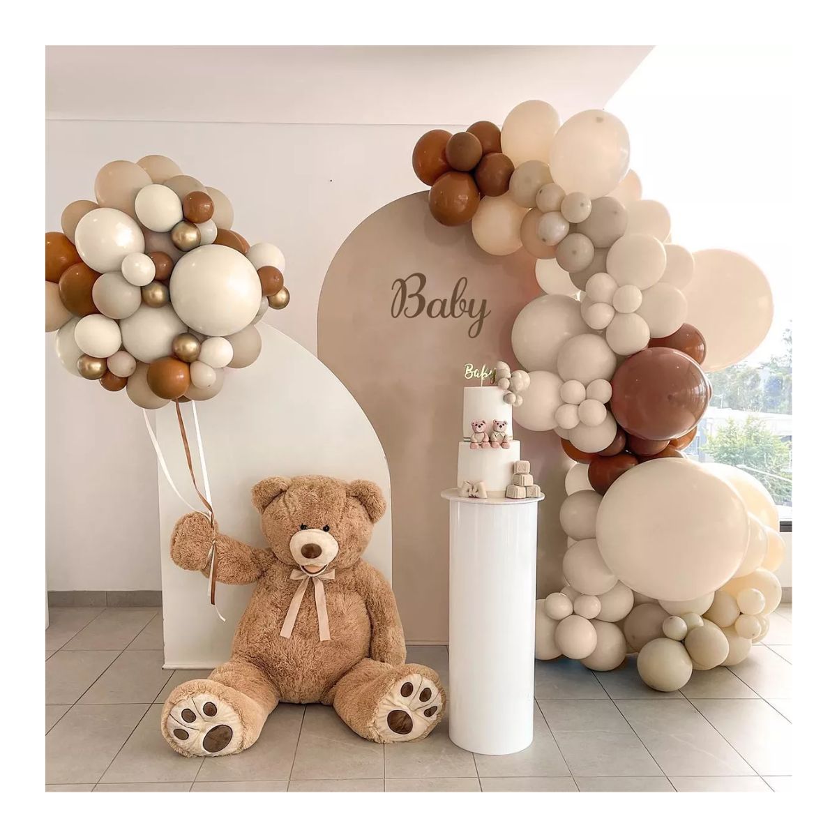 Guirnalda De Globos Arco Boda Cumpleaños Fiesta Decoración Cafe/Blanco