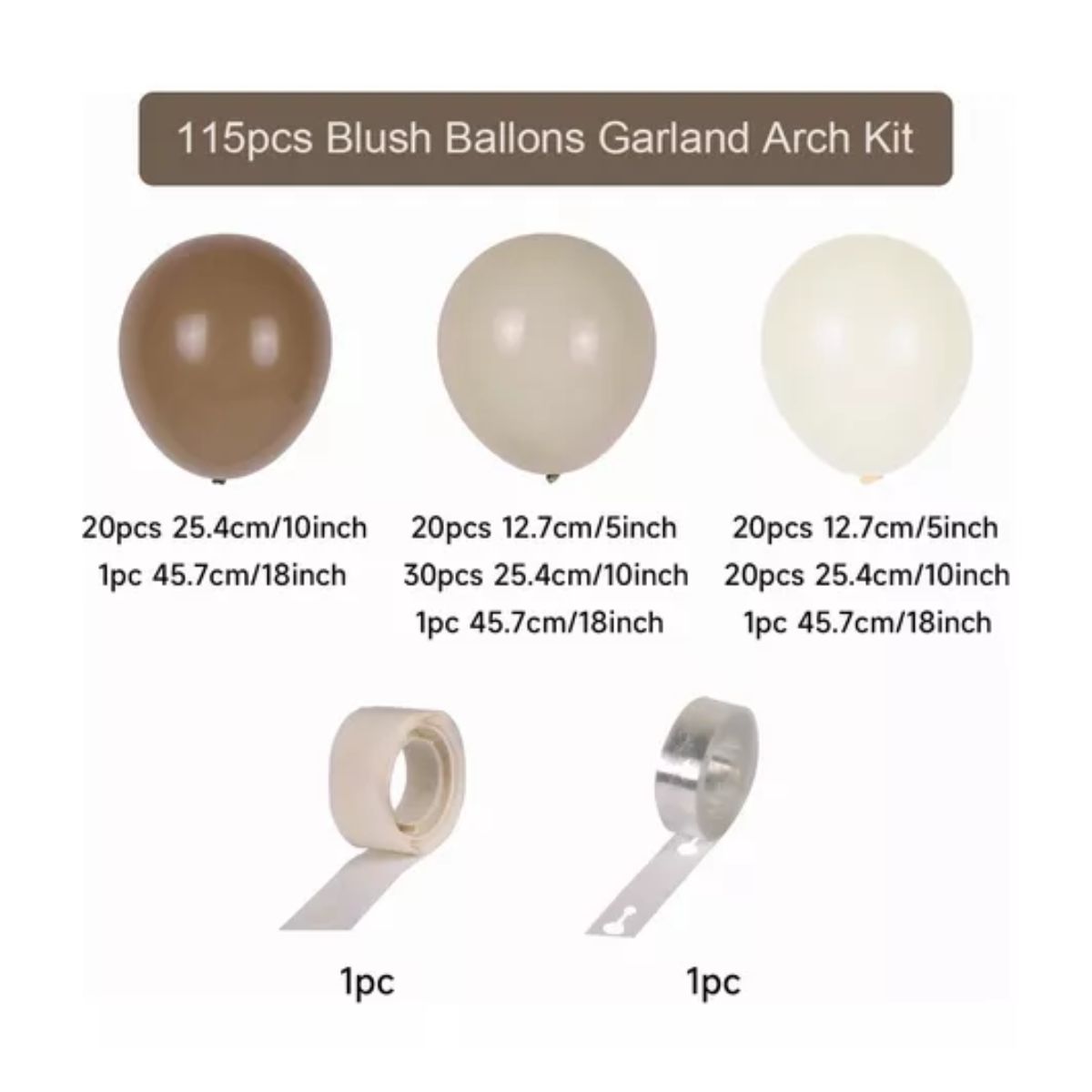 Guirnalda De Globos Arco Boda Cumpleaños Fiesta Decoración Cafe/Blanco
