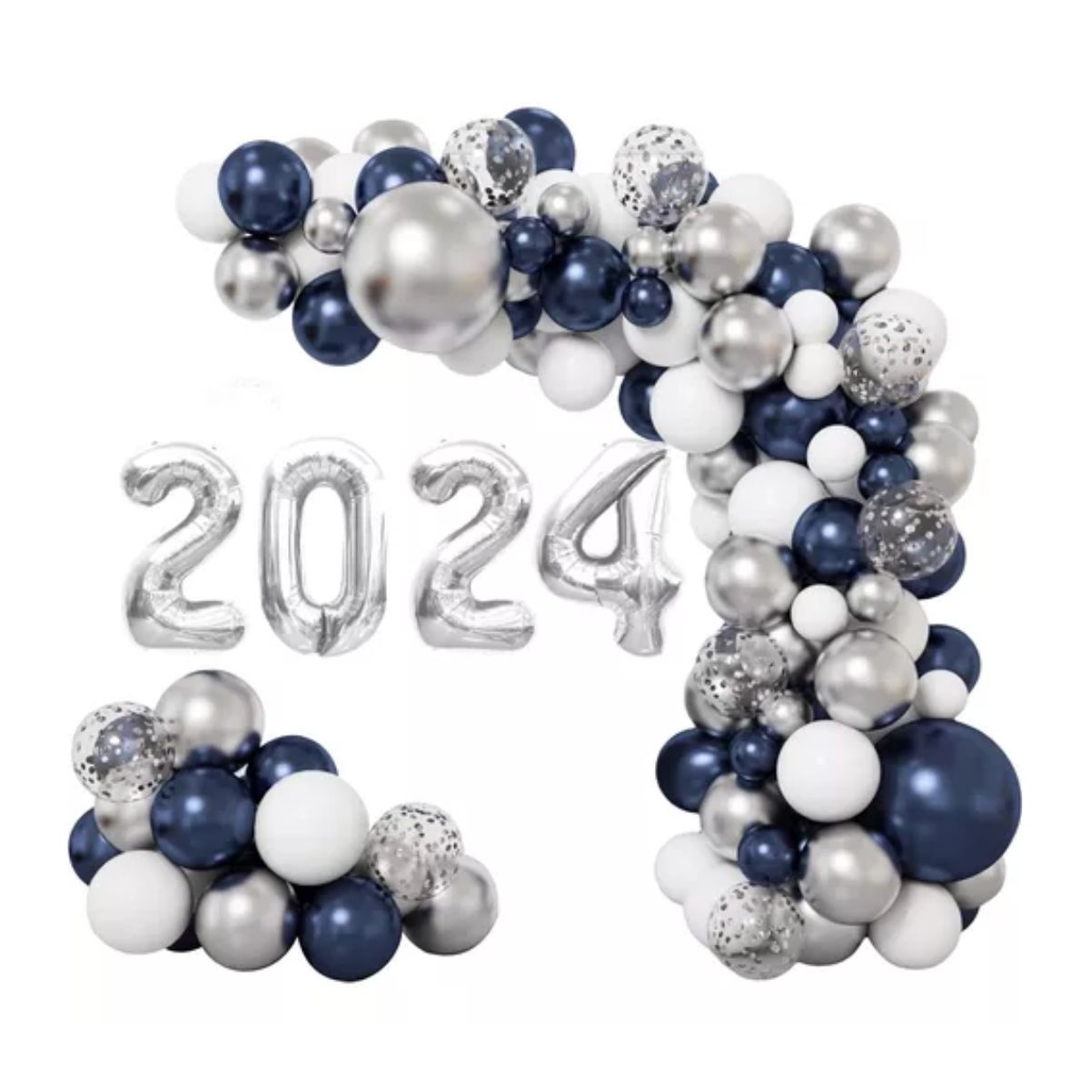 Guirnalda De Globos Arco Cumpleaños Globo Fiesta Decoración Azul/GRIS/Blanco