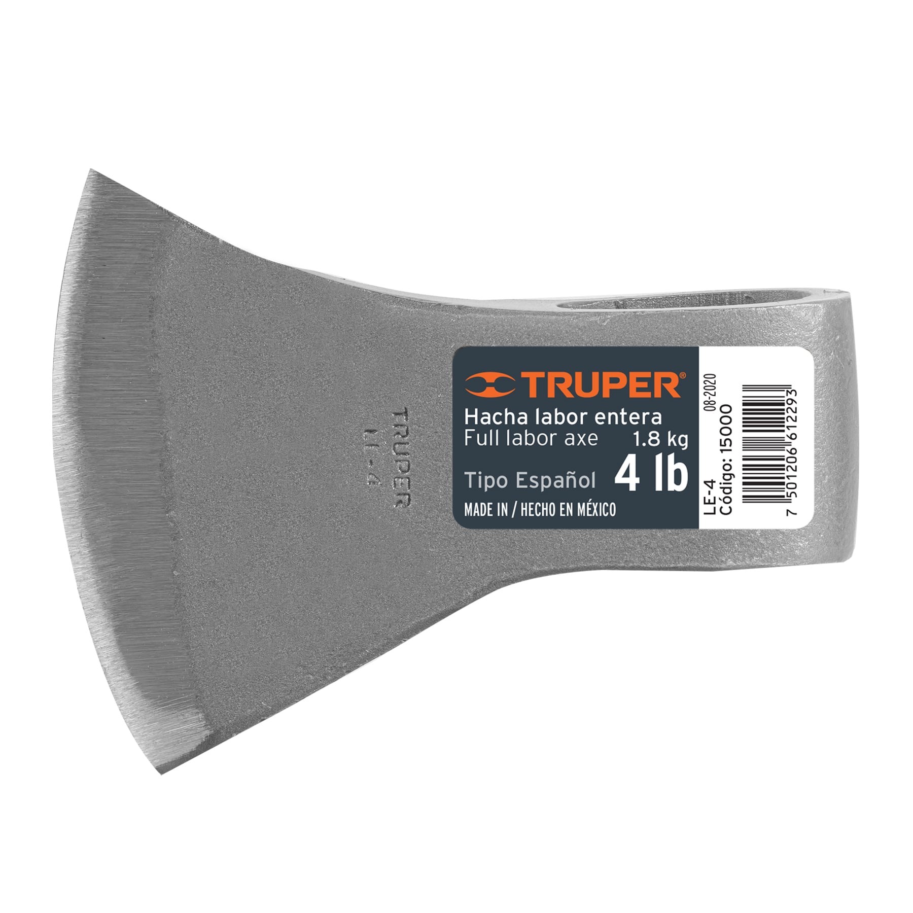 HACHA LABOR ENTERA 4 LB, SIN MANGO, TRUPER 15000