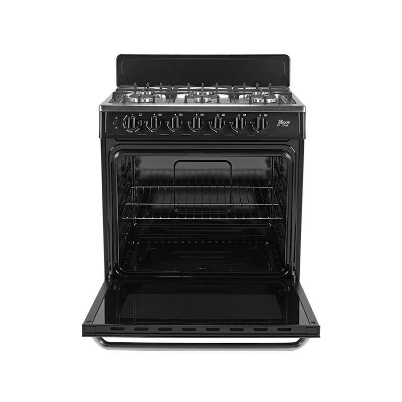 Estufa de Piso Midea MGS30FS1BEABB 6 Quemadores 30" Plus Chef Negra 