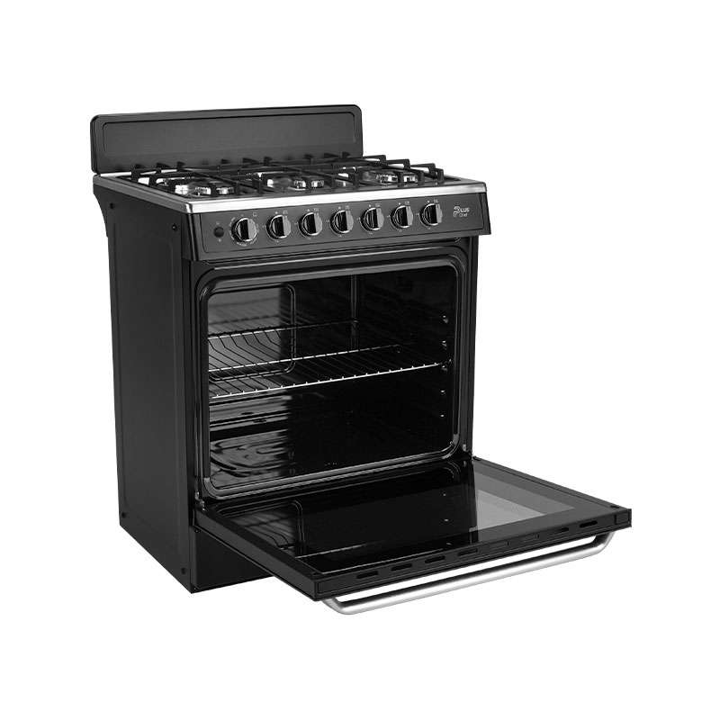 Estufa de Piso Midea MGS30FS1BEABB 6 Quemadores 30" Plus Chef Negra 