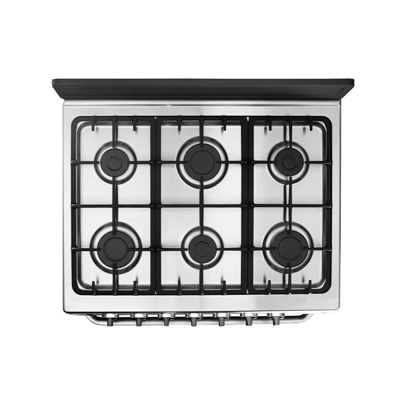 Estufa de Piso Midea MGS30FS1BEABB 6 Quemadores 30" Plus Chef Negra 