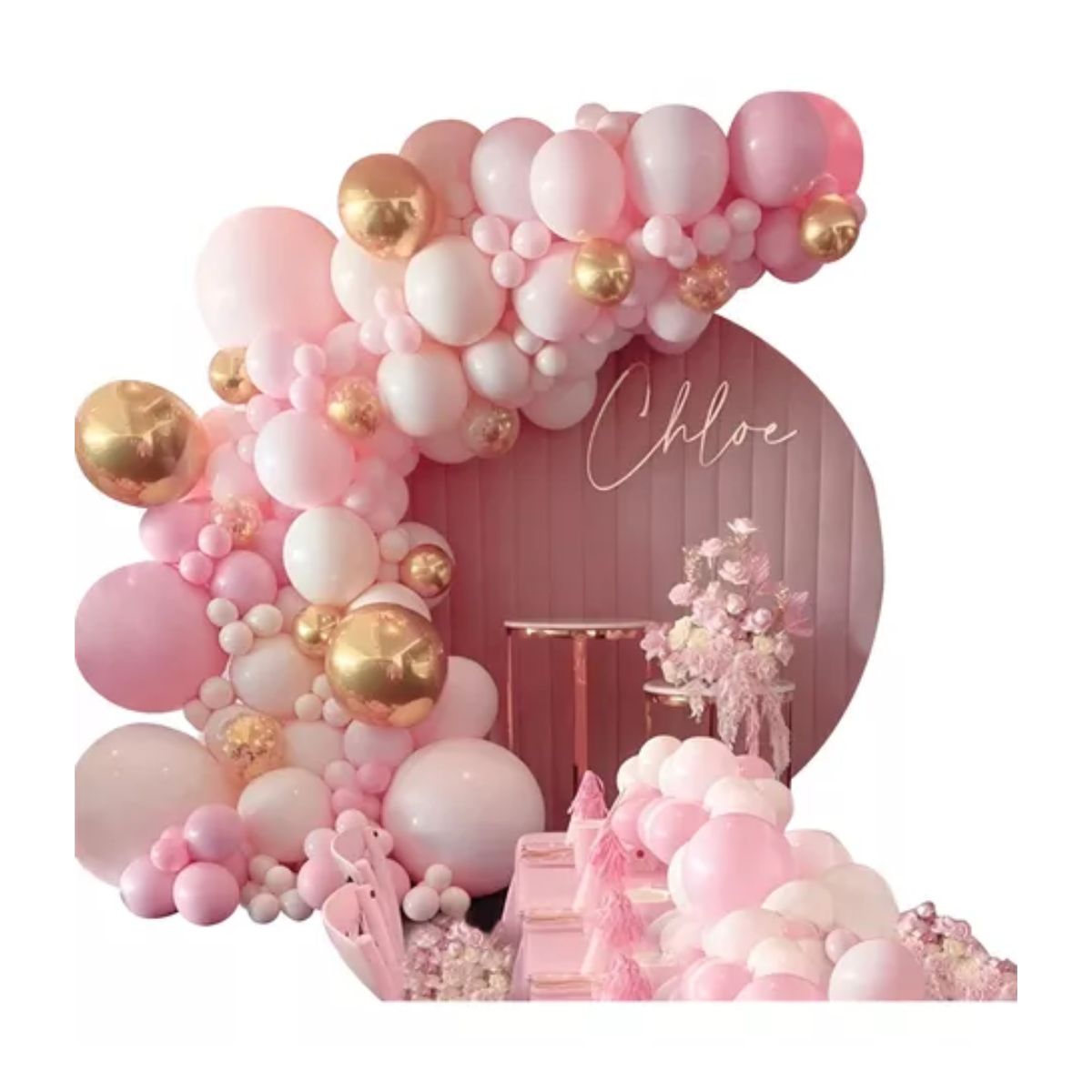 Guirnalda De Globos Rosa Arco Cumpleaños Decoración 104pz
