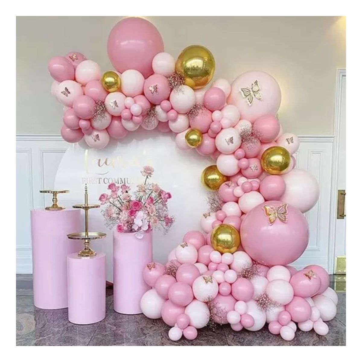Guirnalda De Globos Rosa Arco Cumpleaños Decoración 104pz