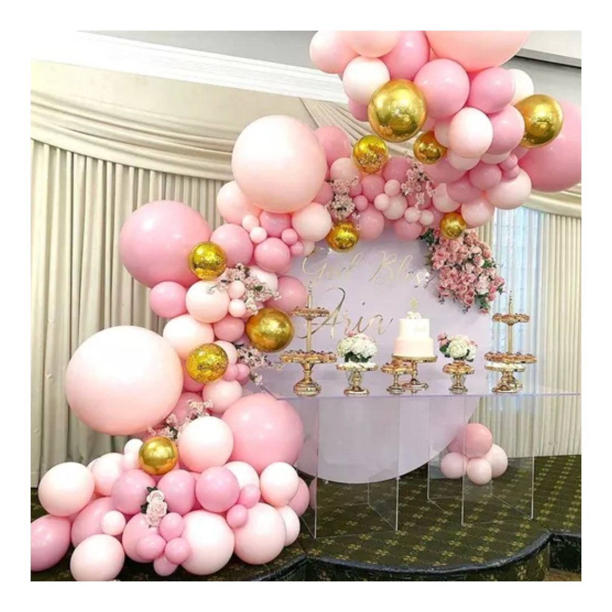 Guirnalda De Globos Rosa Arco Cumpleaños Decoración 104pz