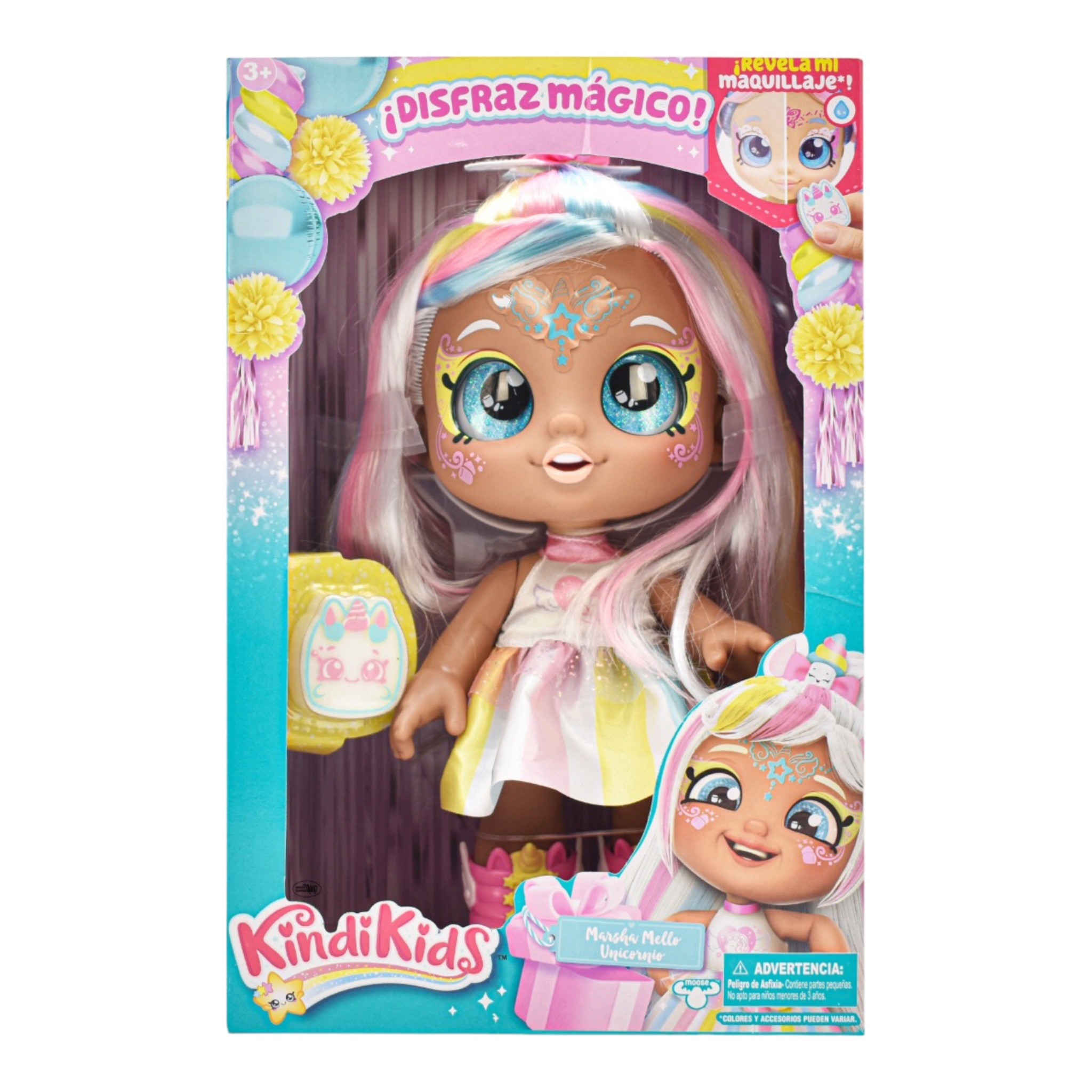 Muñeca KindiKids Disfraz Mágico Masha Mello Unicornio