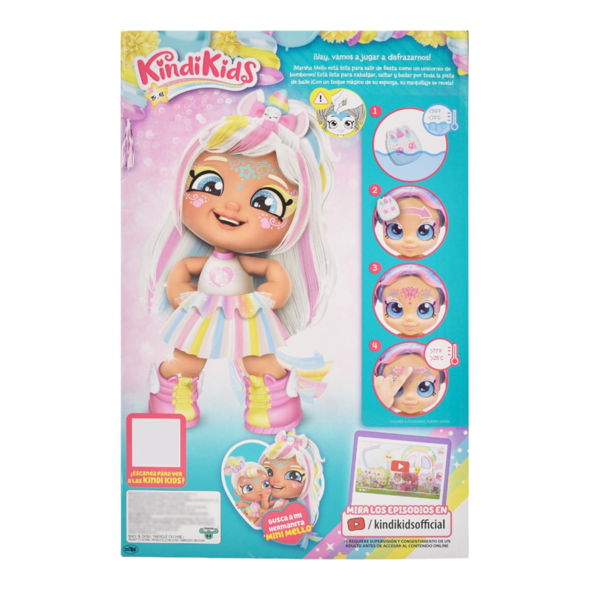 Muñeca KindiKids Disfraz Mágico Masha Mello Unicornio