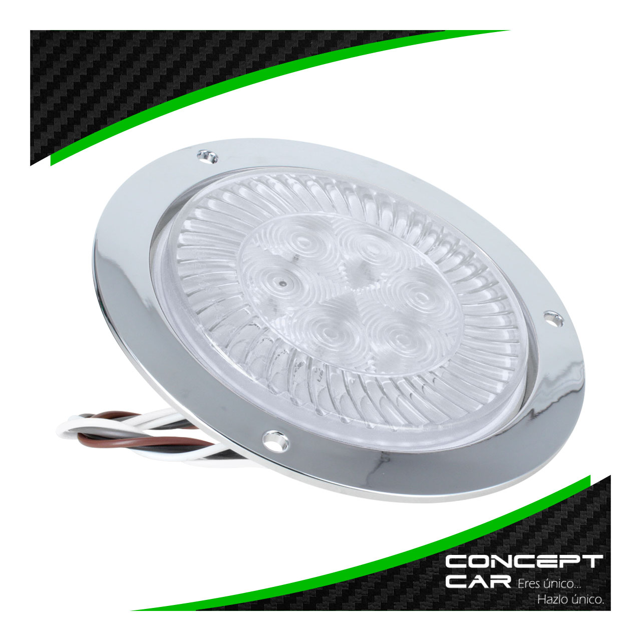 Par Plafon Redondo 6 Led Gel Alta Baja Estrobo Turbina 12-24v