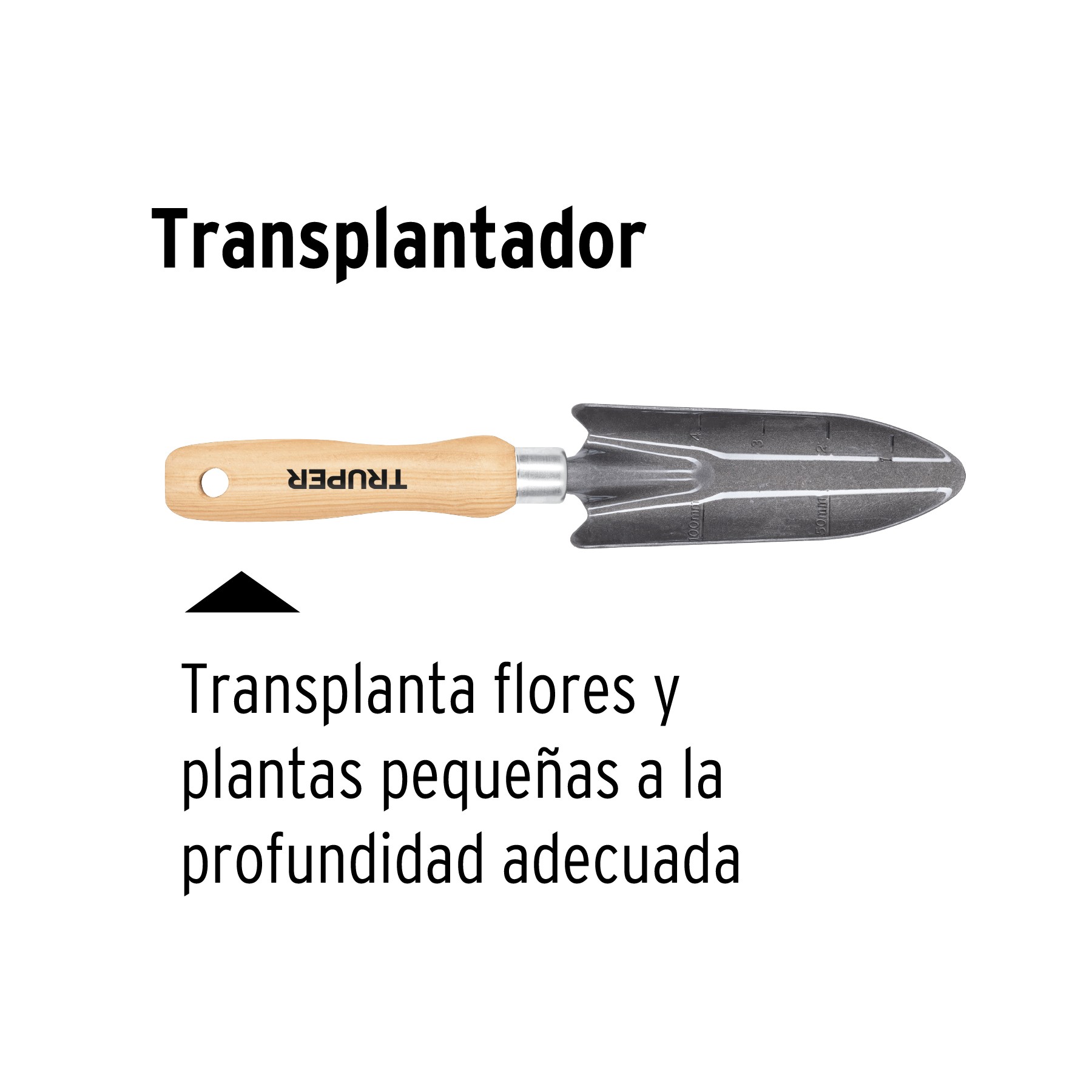 TRANSPLANTADOR PARA JARDÍN, MANGO DE 6", TRUPER 15022