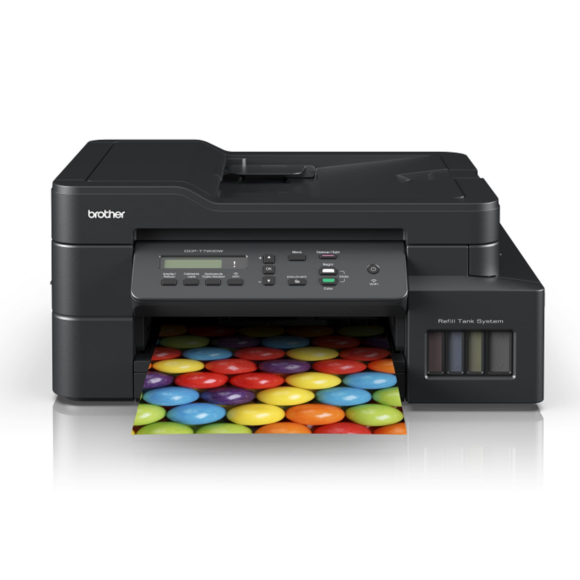 Impresora Multifuncional Brother InkBenefit Tank DCP-720DW, Sistema de Tinta Continua, USB, Wi-Fi, Dúplex, 30 ppm Negro, 26 ppm Color.