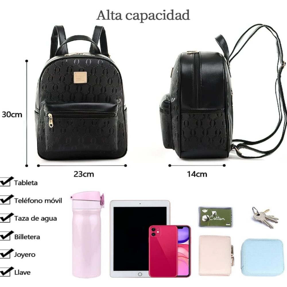 Mochila moderna casual mujer 4 piezas