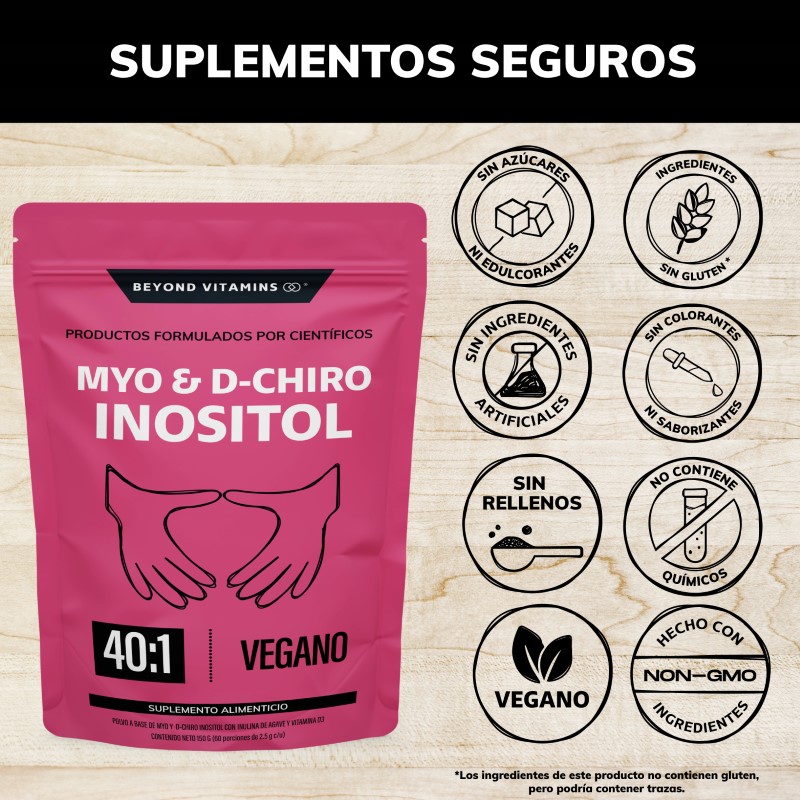 Suplemento Alimenticio Beyond Vitamins Myo y D-Chiro Inositol Vegano 150 gr