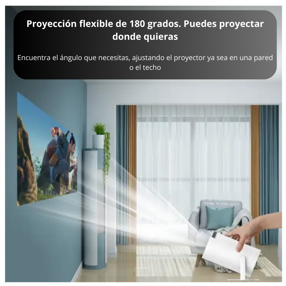 Proyector Hy300 5g 4k Compatible con iOS y Android Blanco.