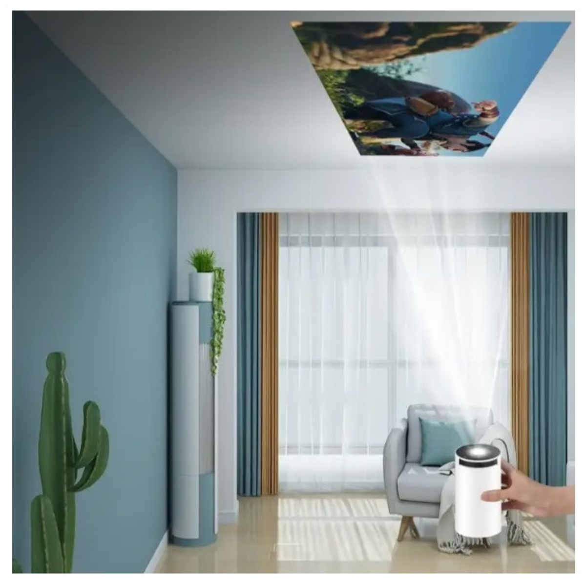 Proyector Hy300 5g 4k Compatible con iOS y Android Blanco.