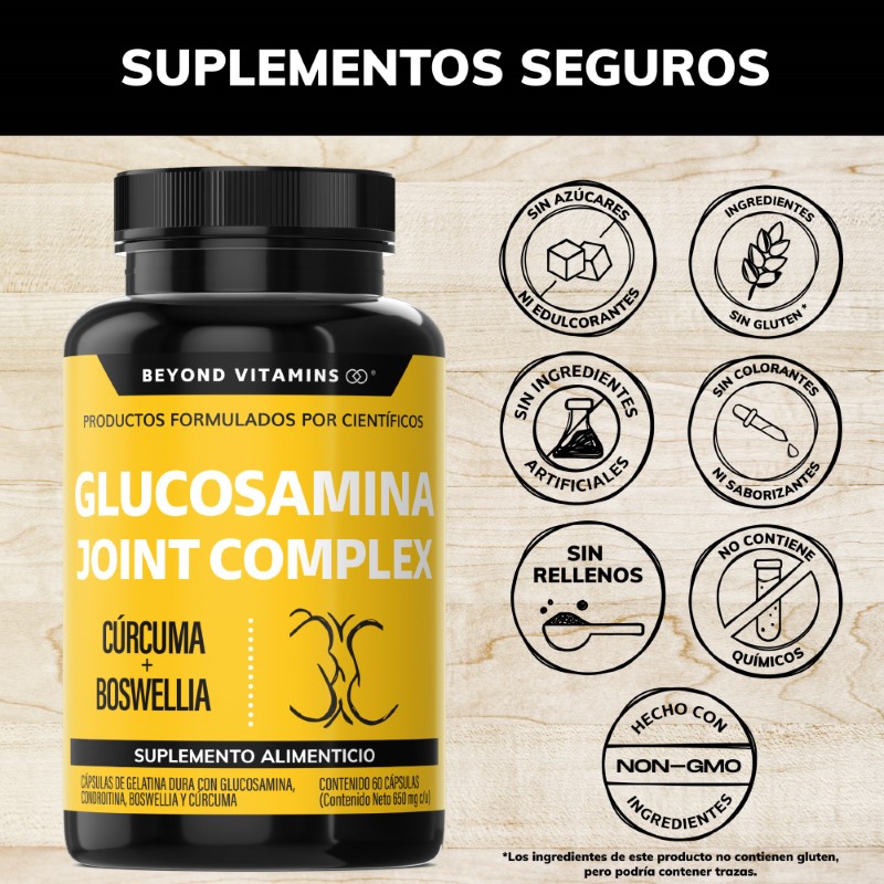 Suplemento Alimenticio Beyond Vitamins Glucosamina y Cúrcuma 60 cápsulas