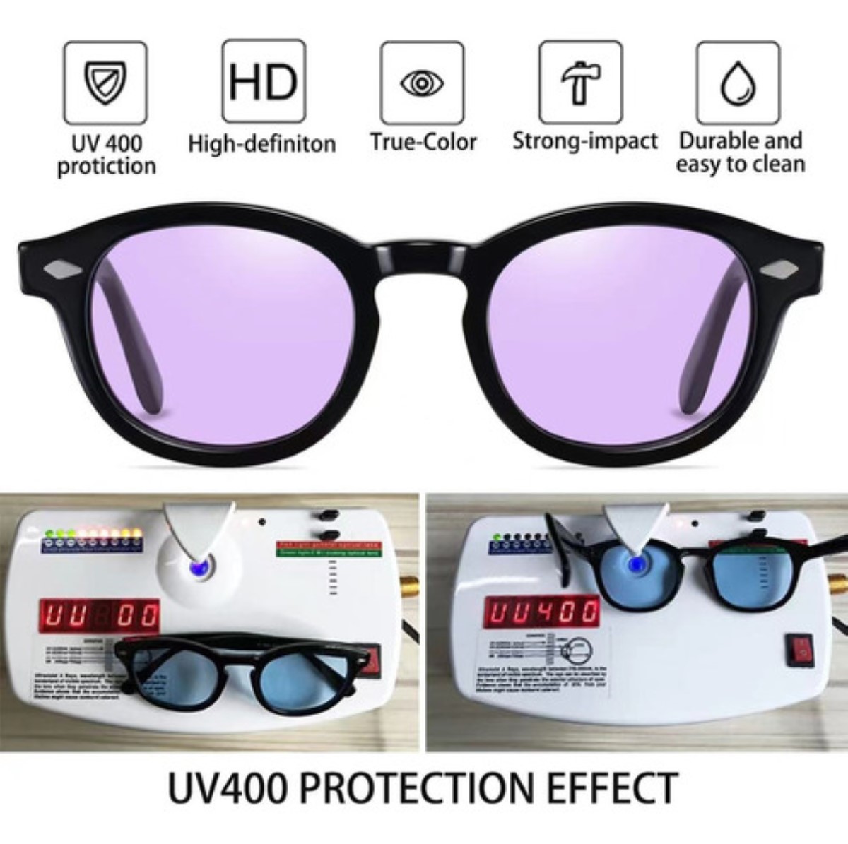 Gafas De Sol Con Protección Uv400  Morado