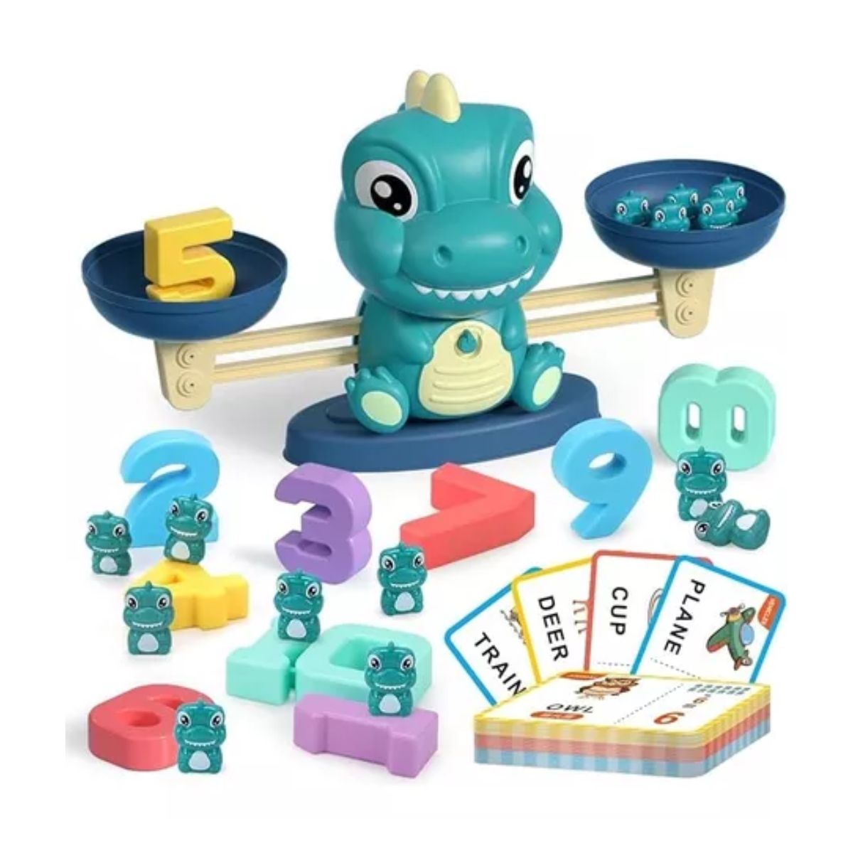Juguete De Educación Equilibrio Matemático Dinosaurio Niños Verde