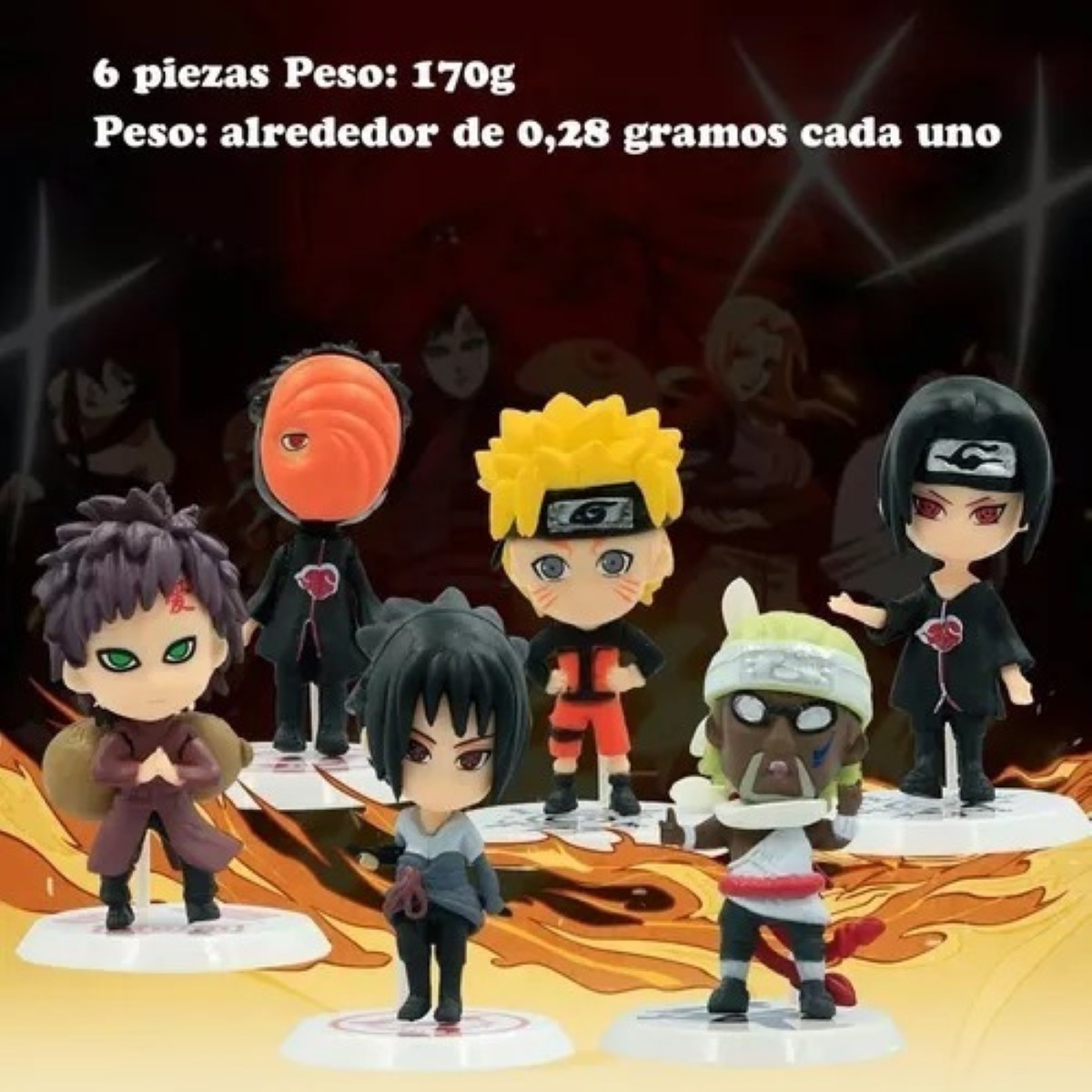 Paquete De 6 Figuras De Acción De Pvc De Naruto Anime