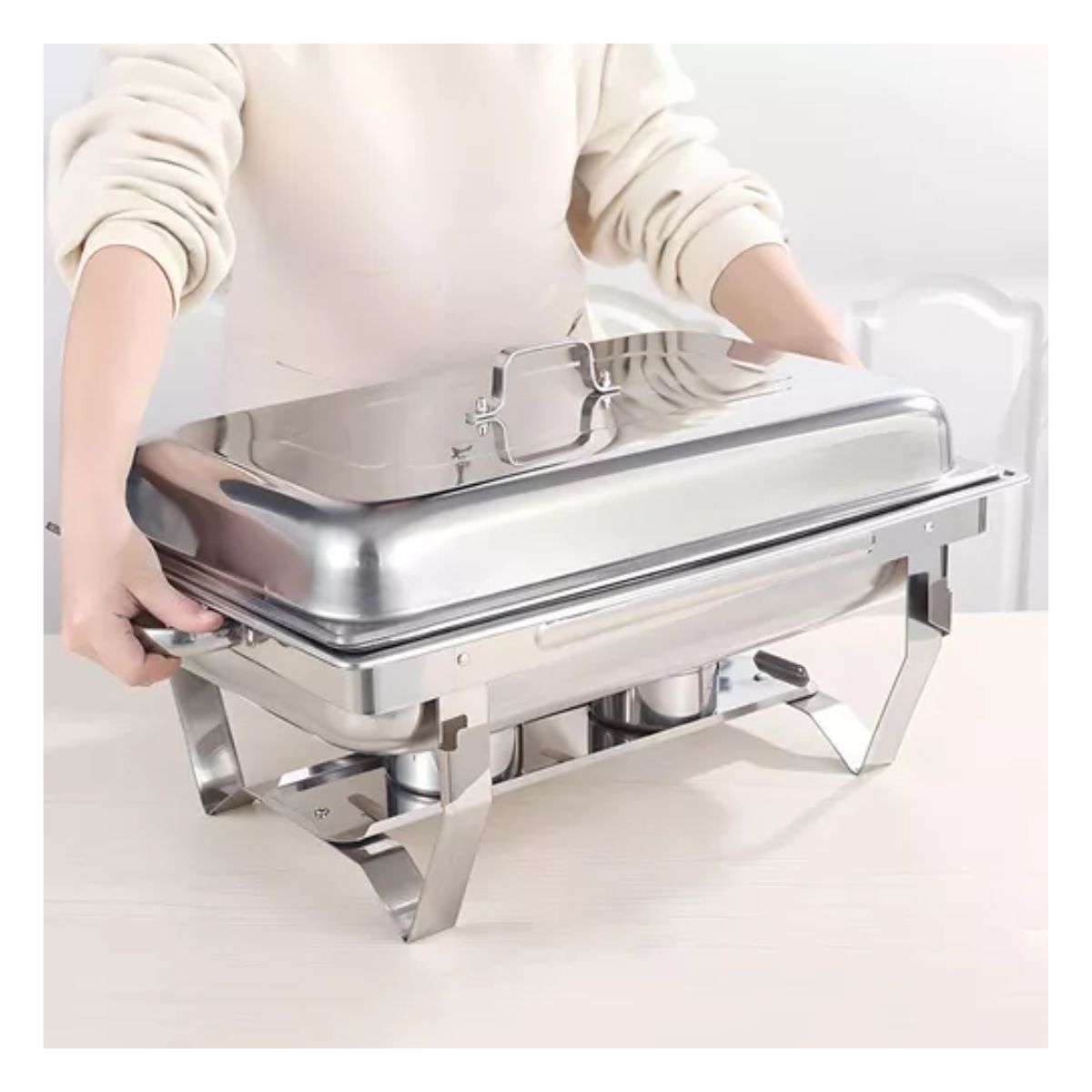 Ollas Vaporeras De Acero Inox Y 2 Insertosestufa De Buffet Plata