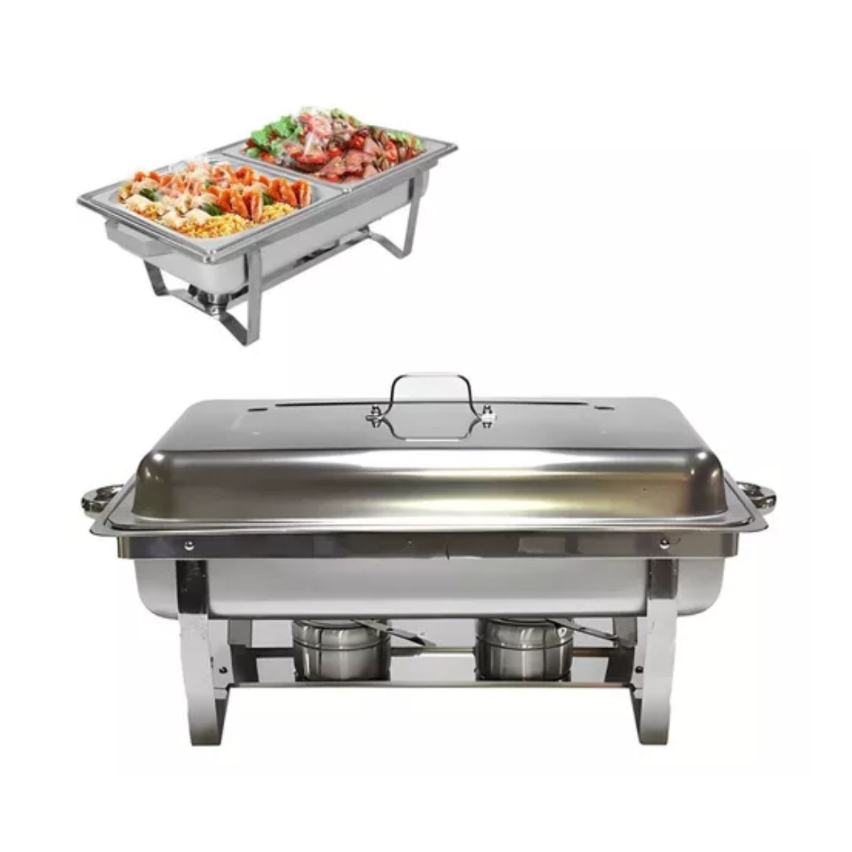 Ollas Vaporeras De Acero Inox Y 2 Insertosestufa De Buffet Plata