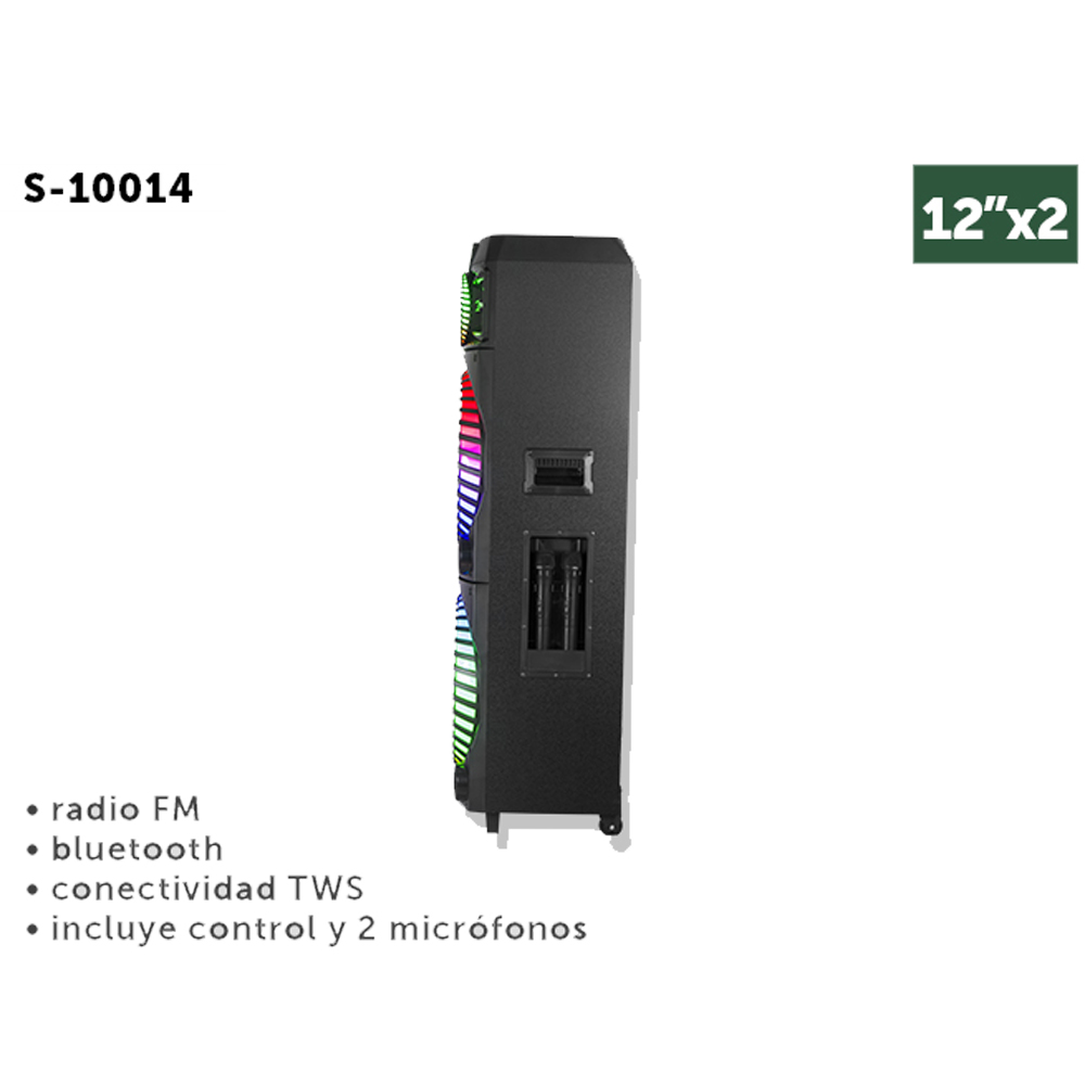 Bocina Bluetooth Portátil Doble Bocina de 12 Pulgadas Radio FM