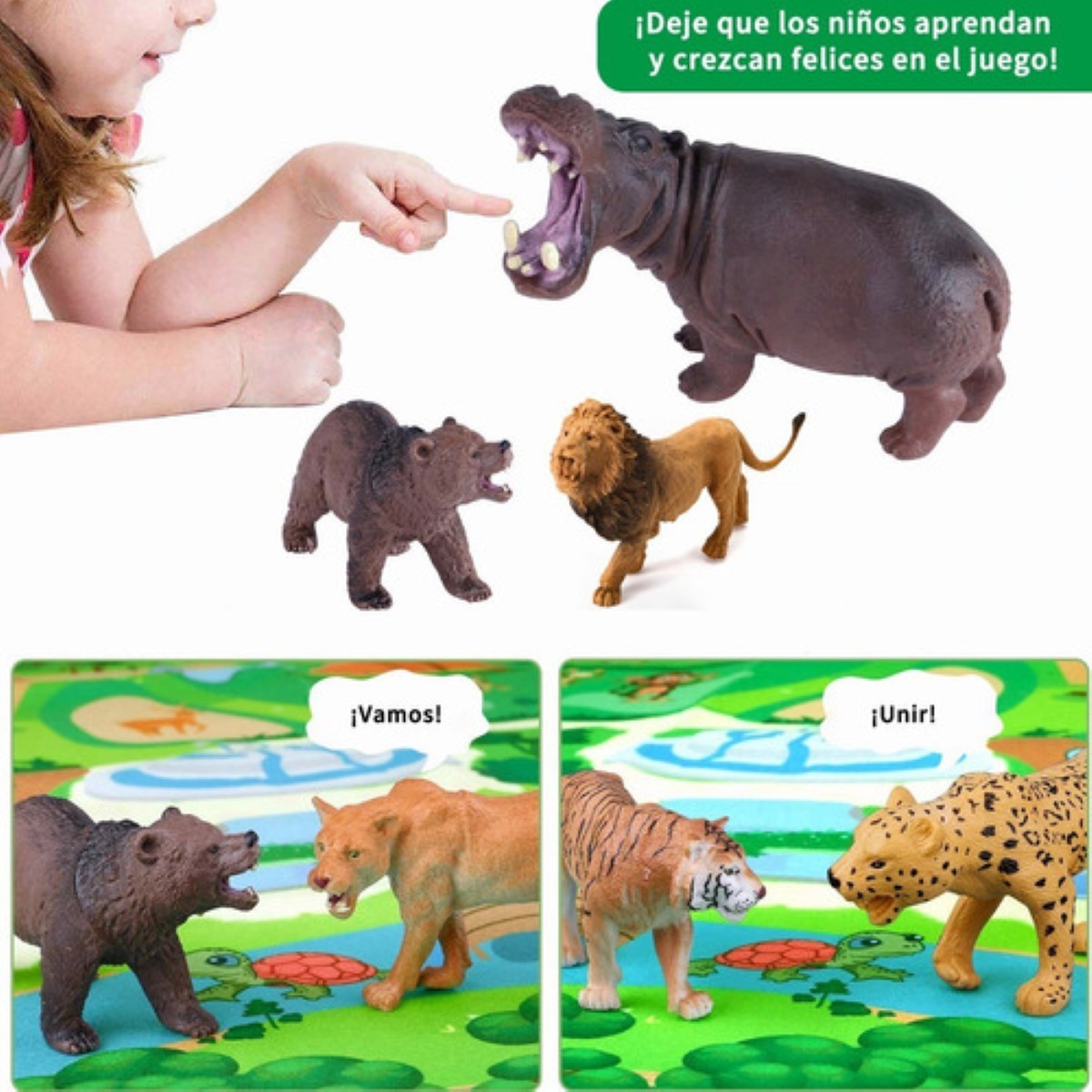 Juguetes De Animales Con Mapas 60 Pzs Multicolor