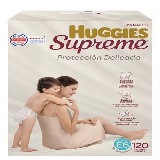 Pañales Huggies Supreme Etapa 6 Unisex 120 Piezas