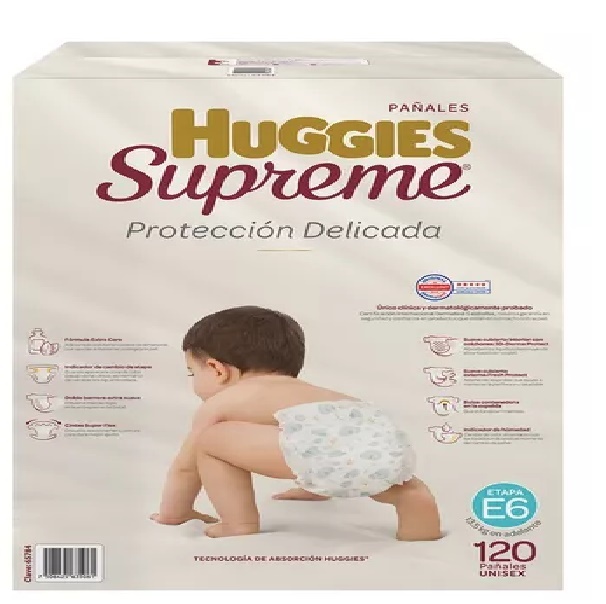 Pañales Huggies Supreme Etapa 6 Unisex 120 Piezas