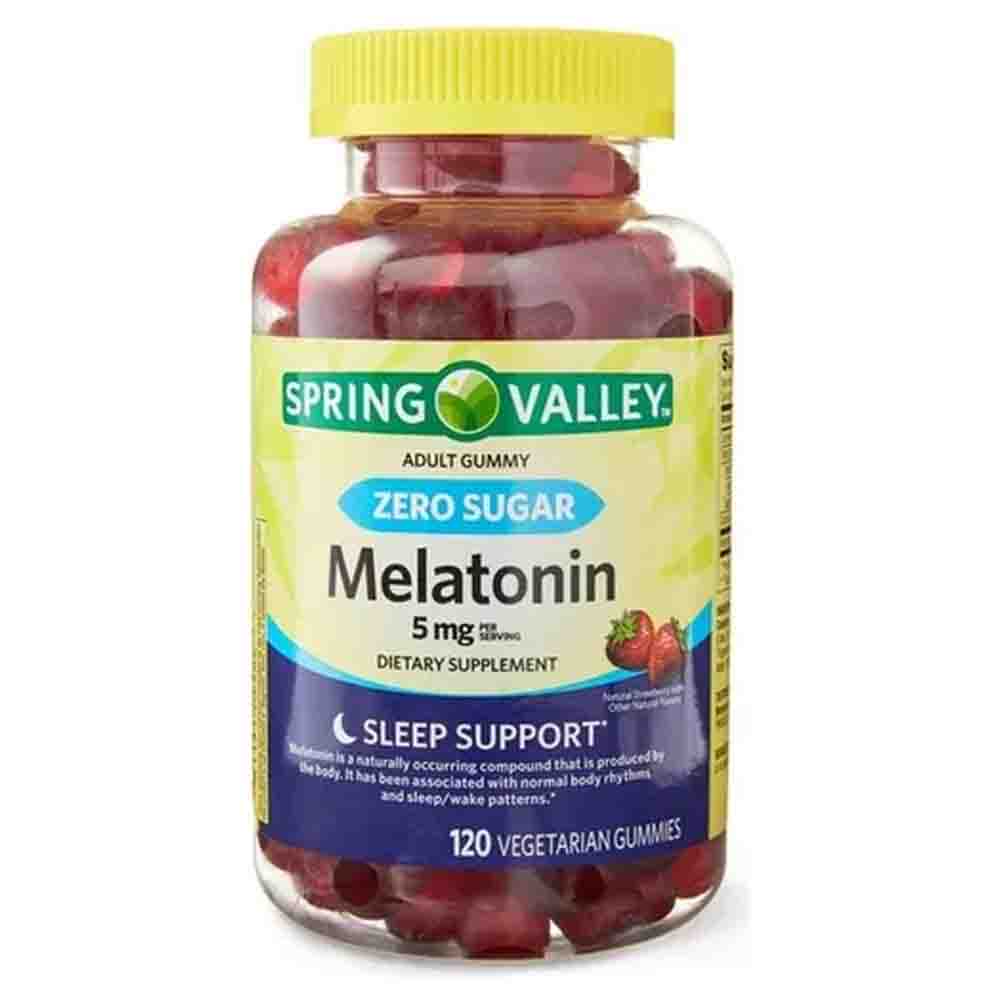 Melatonina 5mg Spring Valley Cero Azúcar 120 Gomitas Sabor Fresa